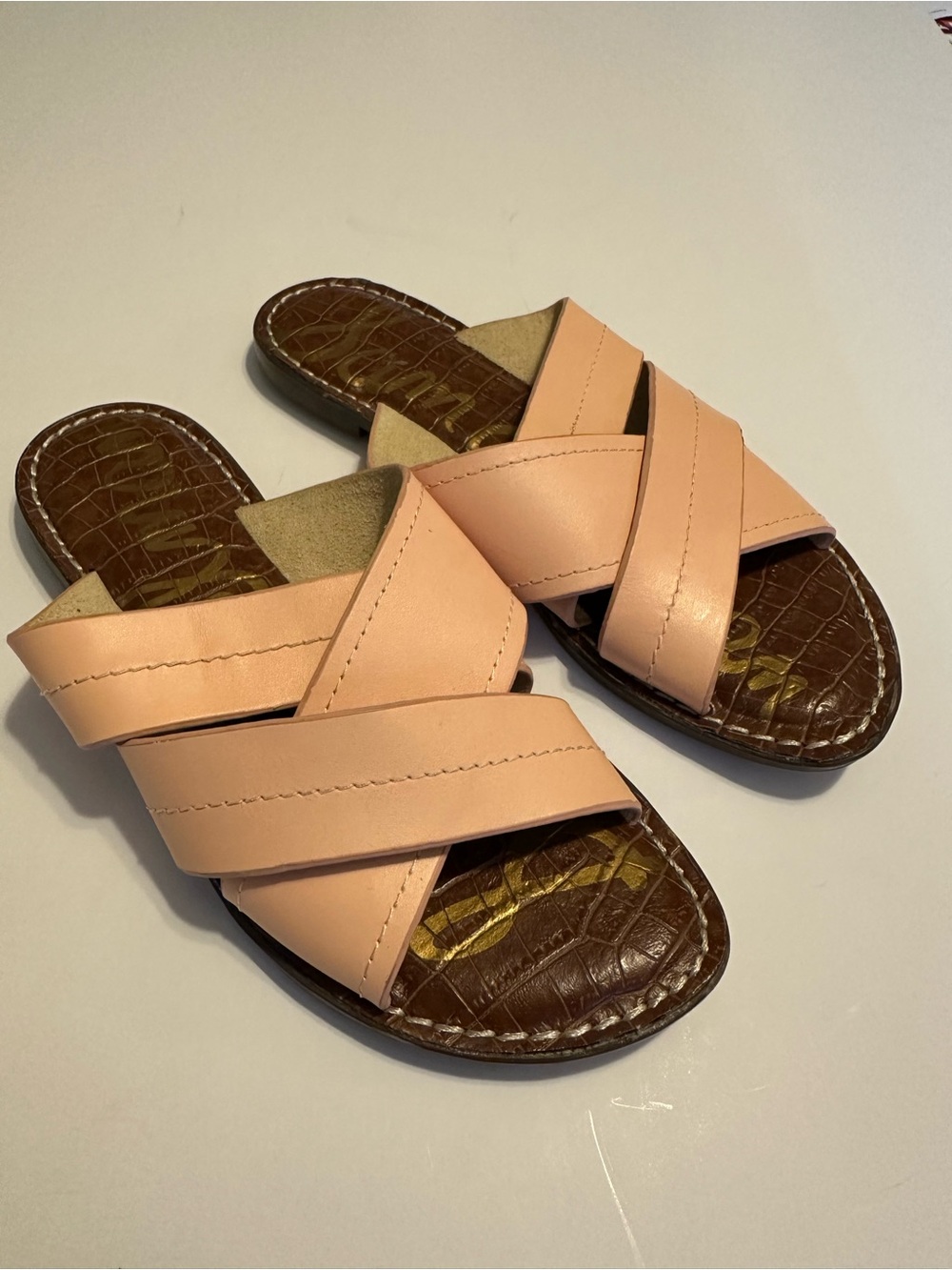 Sam Edelman Gretch Peach Coral Strappy Slip On Sandals